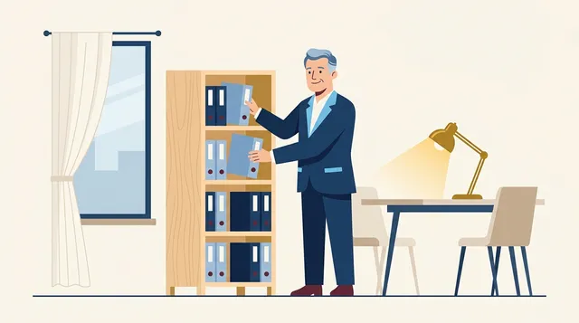 Advogado organizando o escritório em ambiente acolhedor, ilustrando o uso correto do Google Meu Negócio para advogados.